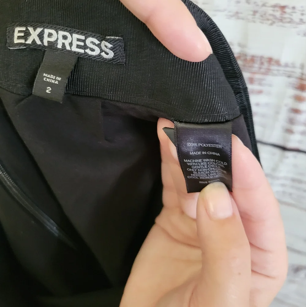 Express S2Fit and Flare Pleated Black Skirt